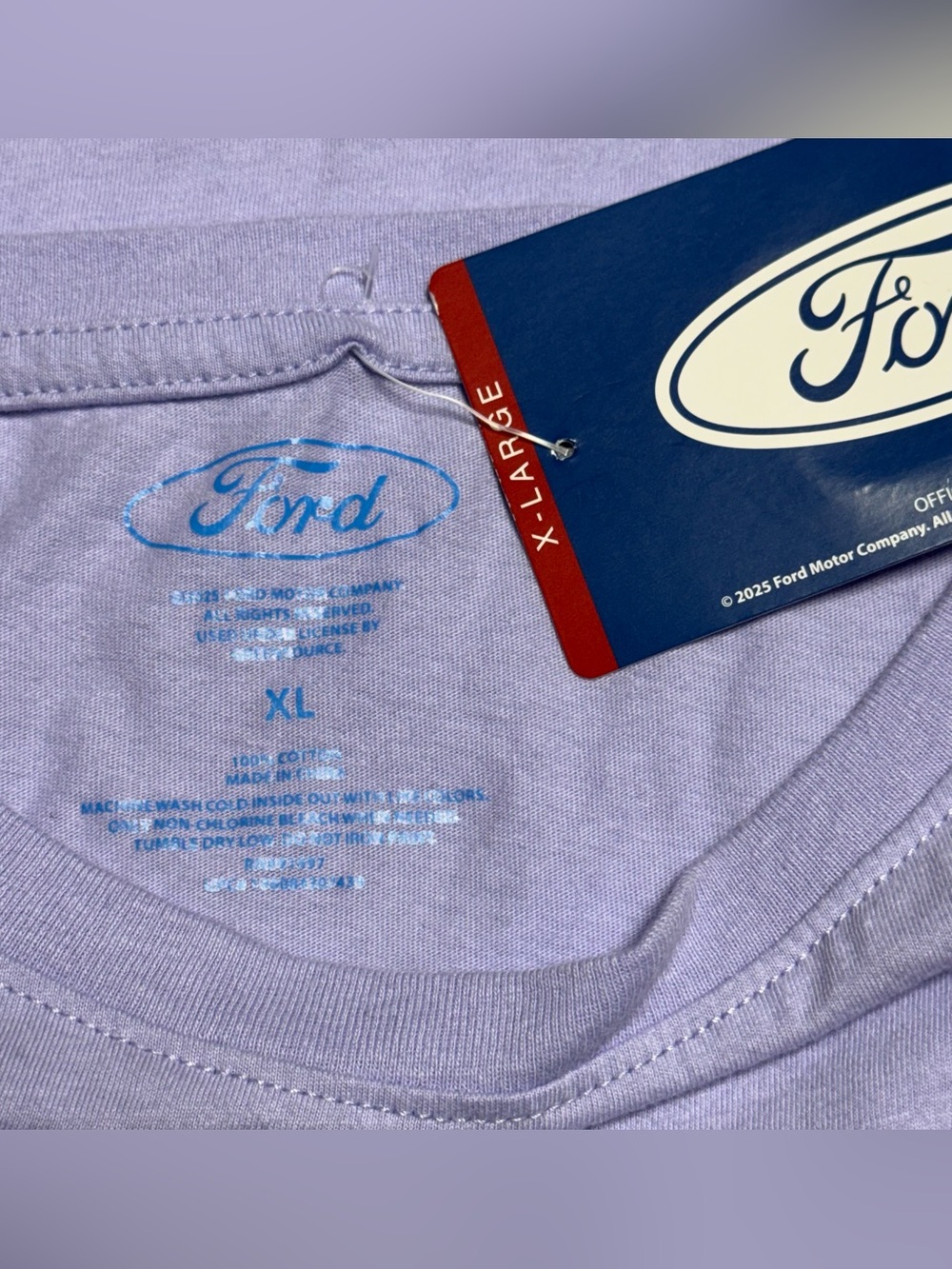 Ford Lavender Bronco Graphic Tee with Multicolor Stripe Accents - Picture 3 of 3